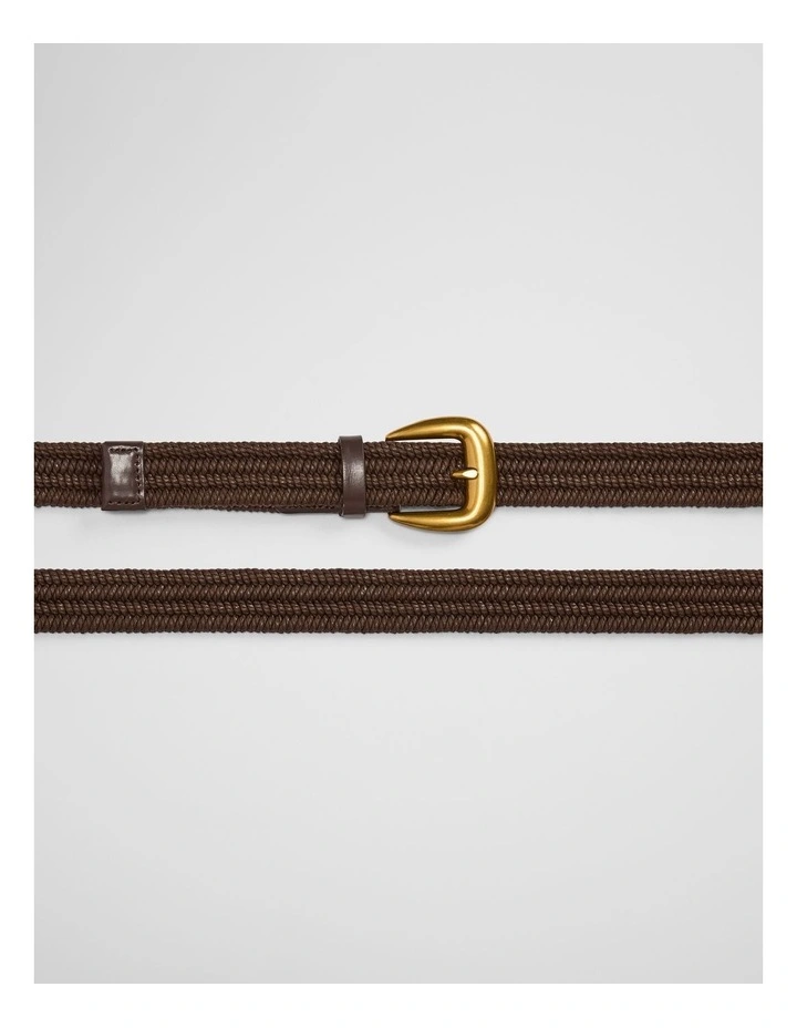Mid Braided Belt in Chocolate image 3