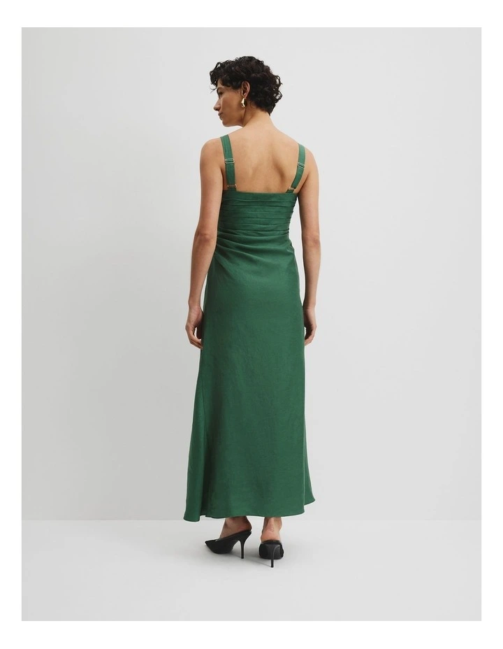 Tucked Slip Dress in Pine image 4