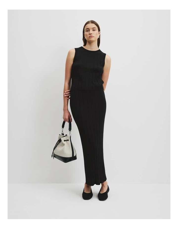 Organically Grown Cotton Linen Tank in Black image 1