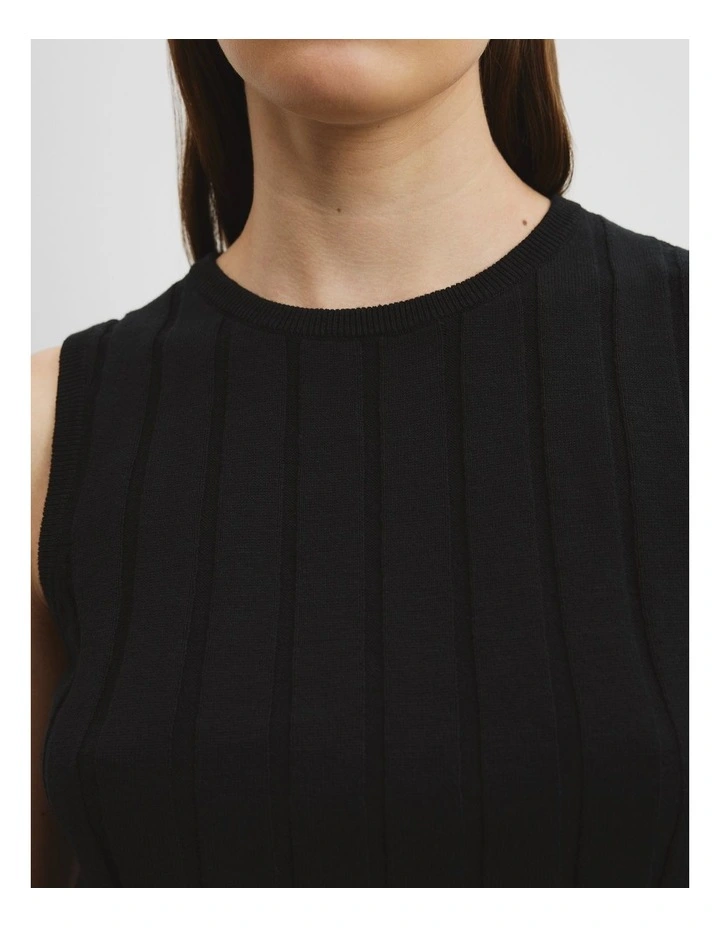 Organically Grown Cotton Linen Tank in Black image 3