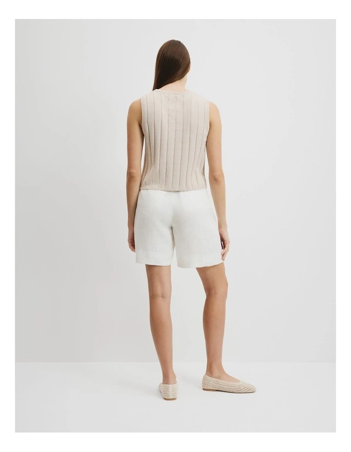 Organically Grown Cotton Linen Tank in Sand image 4