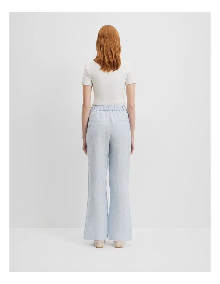 Organically Grown Linen Tuck Front Pant in Chambray Blue image 4