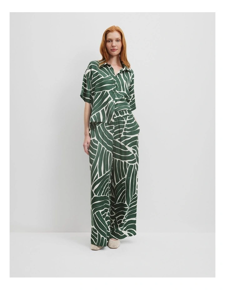 Print Pull-On Cupro Pant in Pine Geo image 1