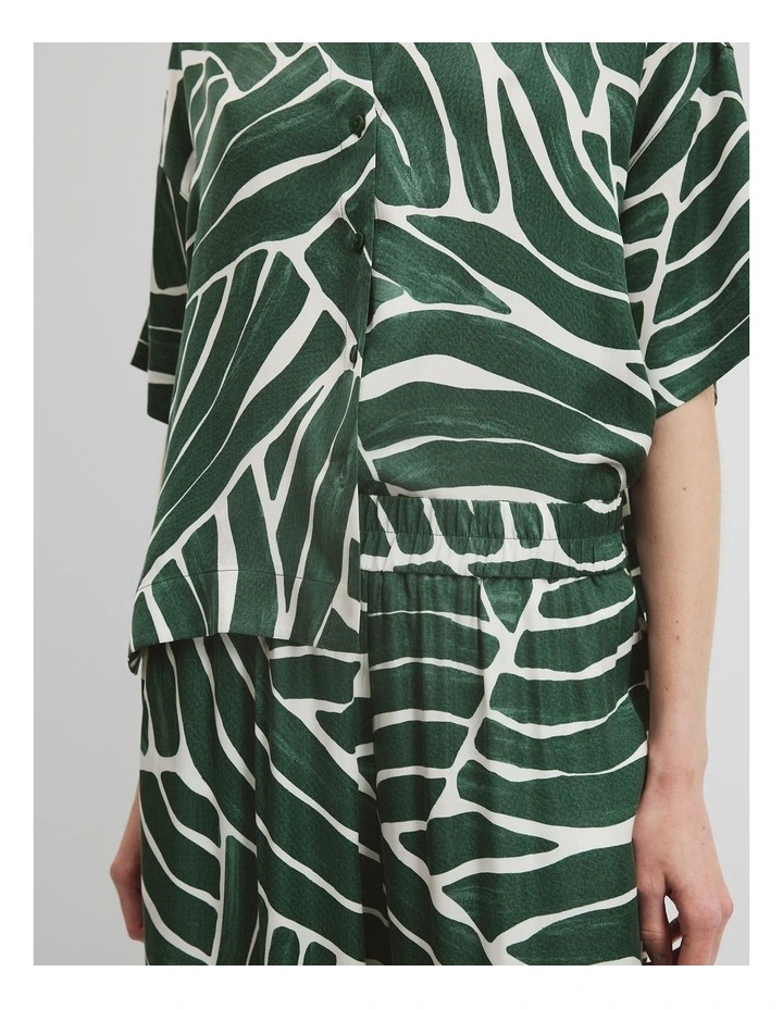 Print Pull-On Cupro Pant in Pine Geo image 3