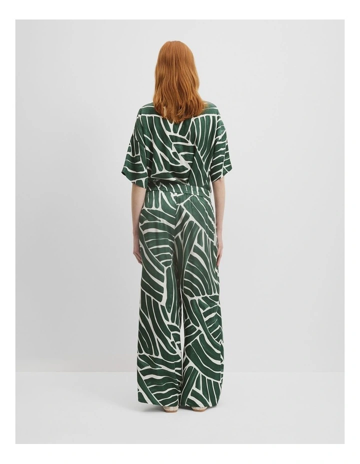 Print Pull-On Cupro Pant in Pine Geo image 4