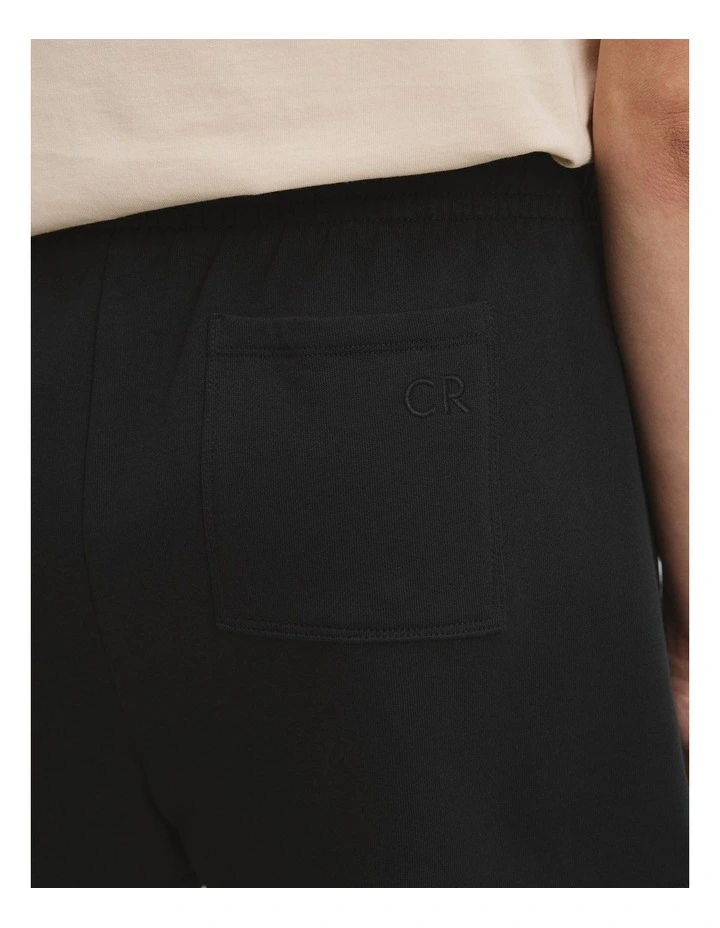 Australian Cotton Heritage Sweat Short in Black image 3
