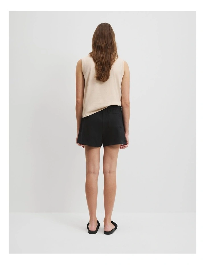 Australian Cotton Heritage Sweat Short in Black image 4
