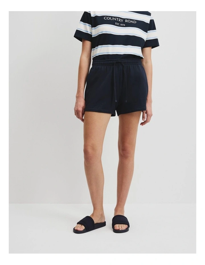 Australian Cotton Heritage Sweat Short in Navy image 2
