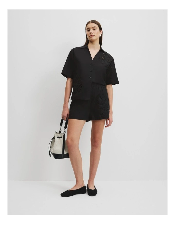 Broderie Short in Black image 1