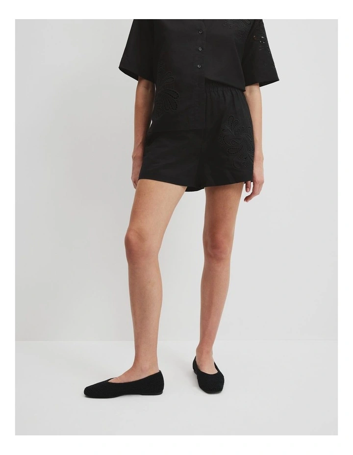 Broderie Short in Black image 2