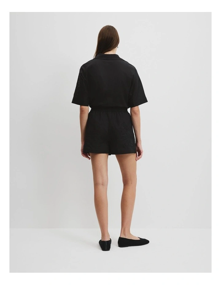 Broderie Short in Black image 4