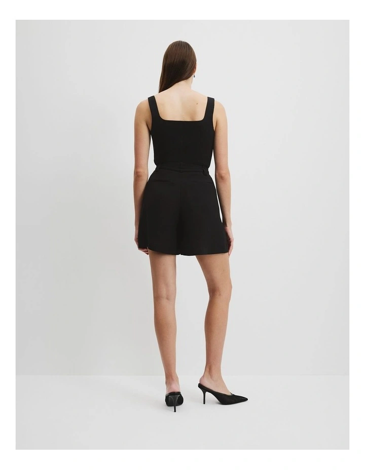 Pleat Front Short in Black image 4