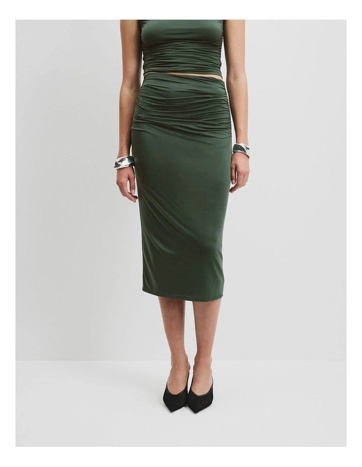 Cupro Jersey Skirt in Pine image 2