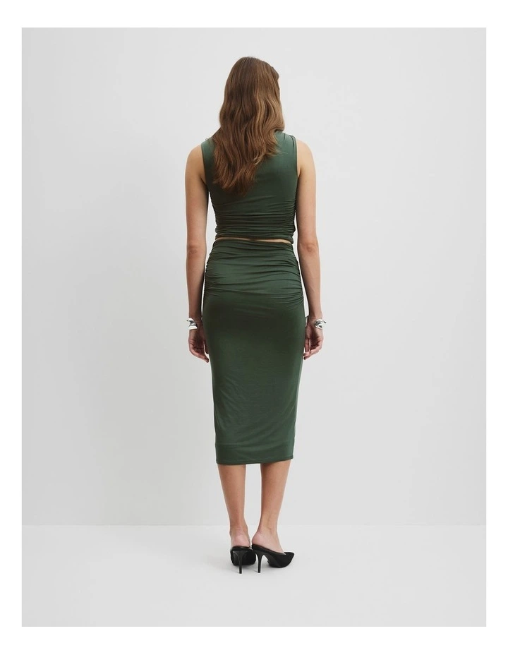 Cupro Jersey Skirt in Pine image 4