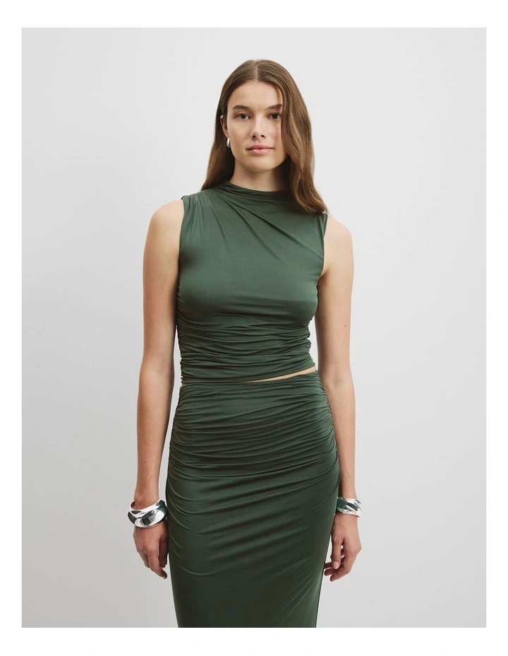 Cupro Jersey Tank in Pine image 1