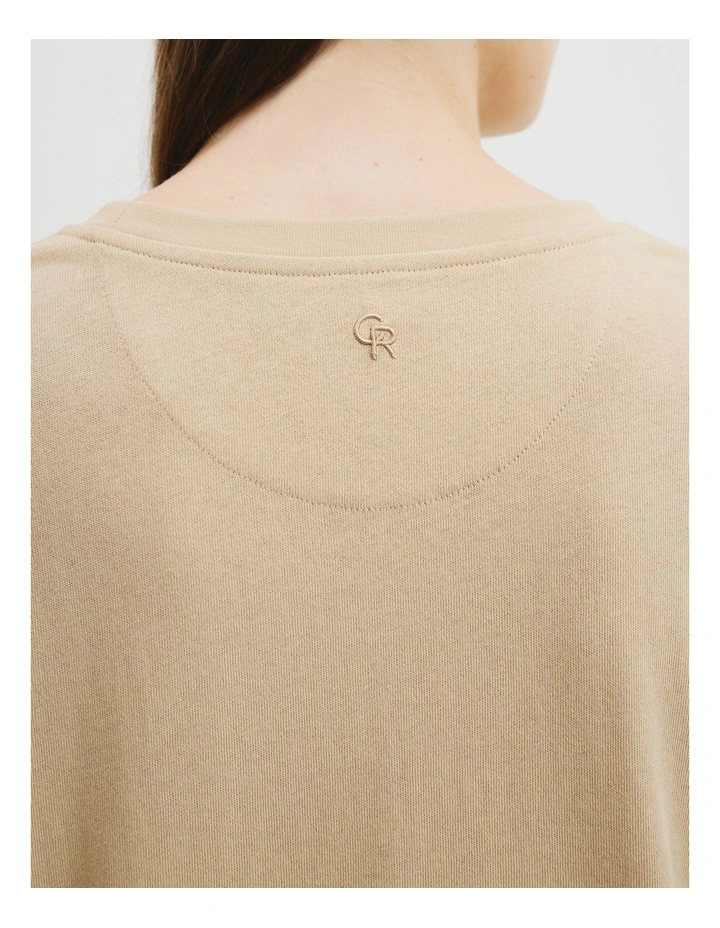 Australian Cotton Short Sleeve Relaxed T-Shirt in Wheat image 2