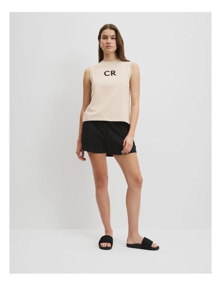 Australian Cotton CR Logo Tank in Sand image 1