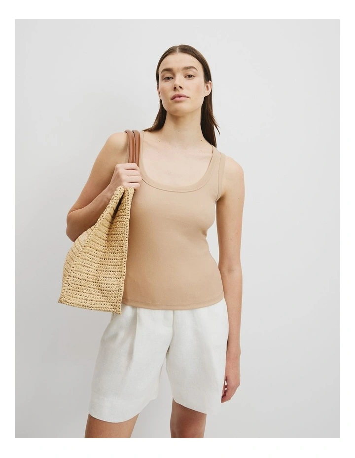 Scoop Rib Tank in Wheat image 1