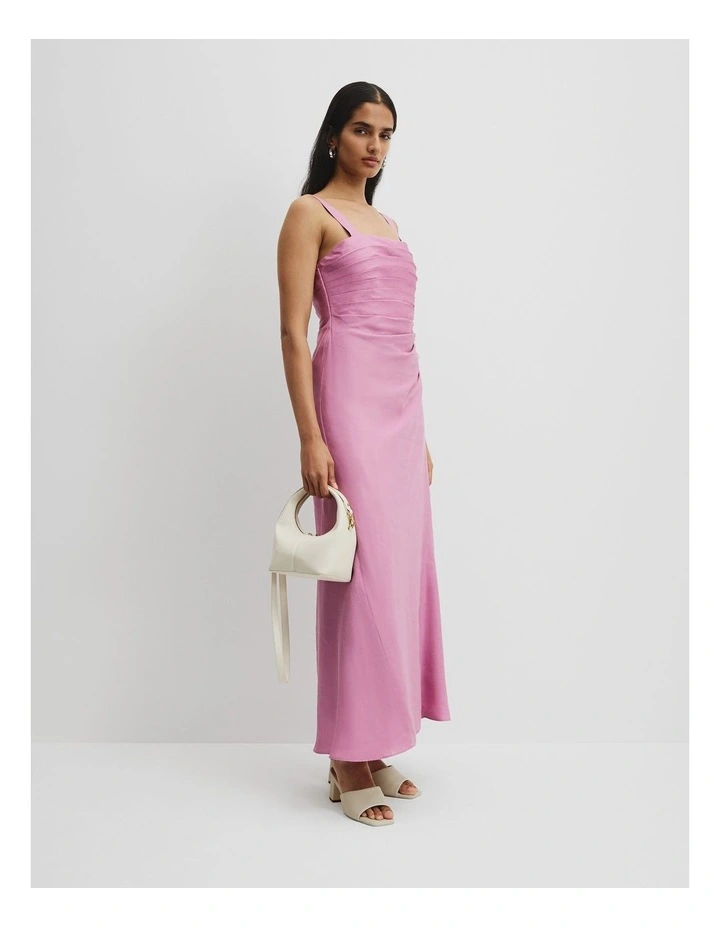 Tucked Slip Dress in Musk image 3