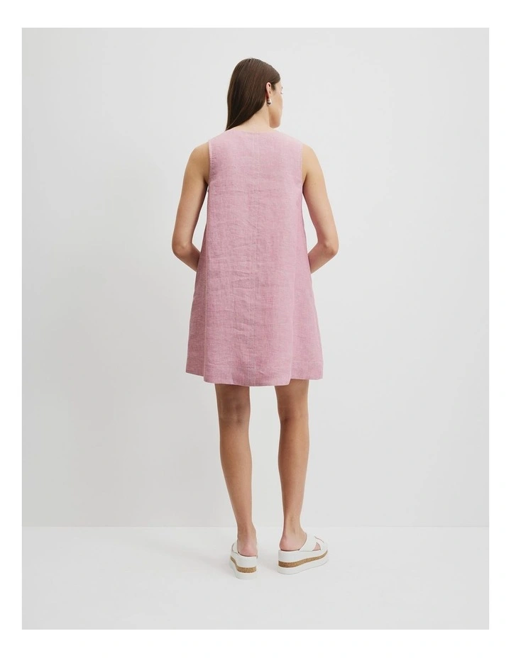 Organically Grown Linen A-Line Mini Dress in Musk image 4