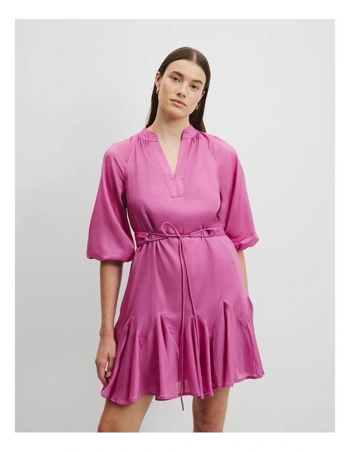 Godet Mini Dress in Grape image 1