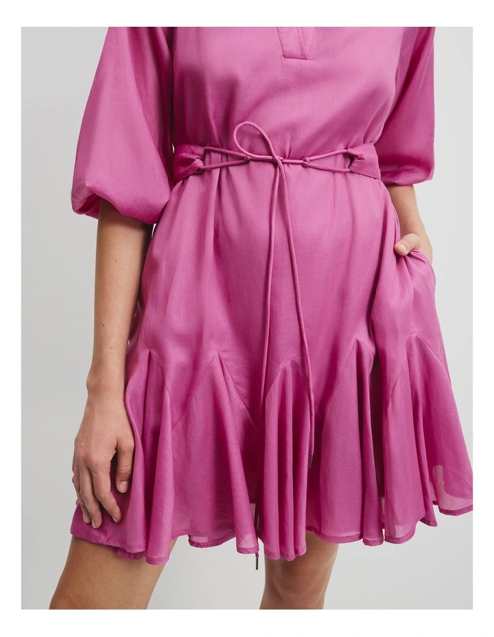 Godet Mini Dress in Grape image 3