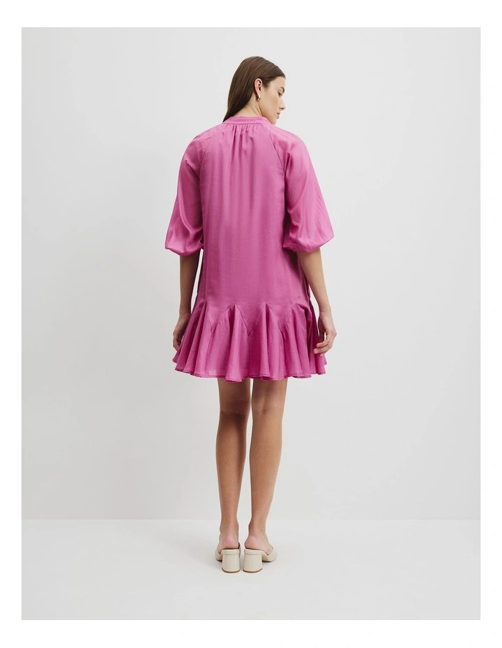 Godet Mini Dress in Grape image 4