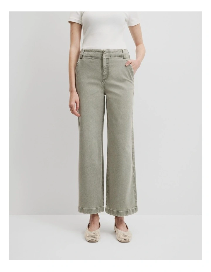 High Rise Wide Jean in Army image 2