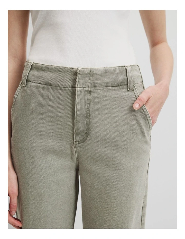 High Rise Wide Jean in Army image 3