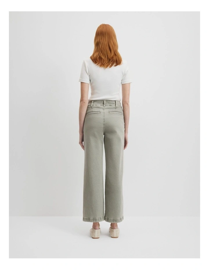 High Rise Wide Jean in Army image 4