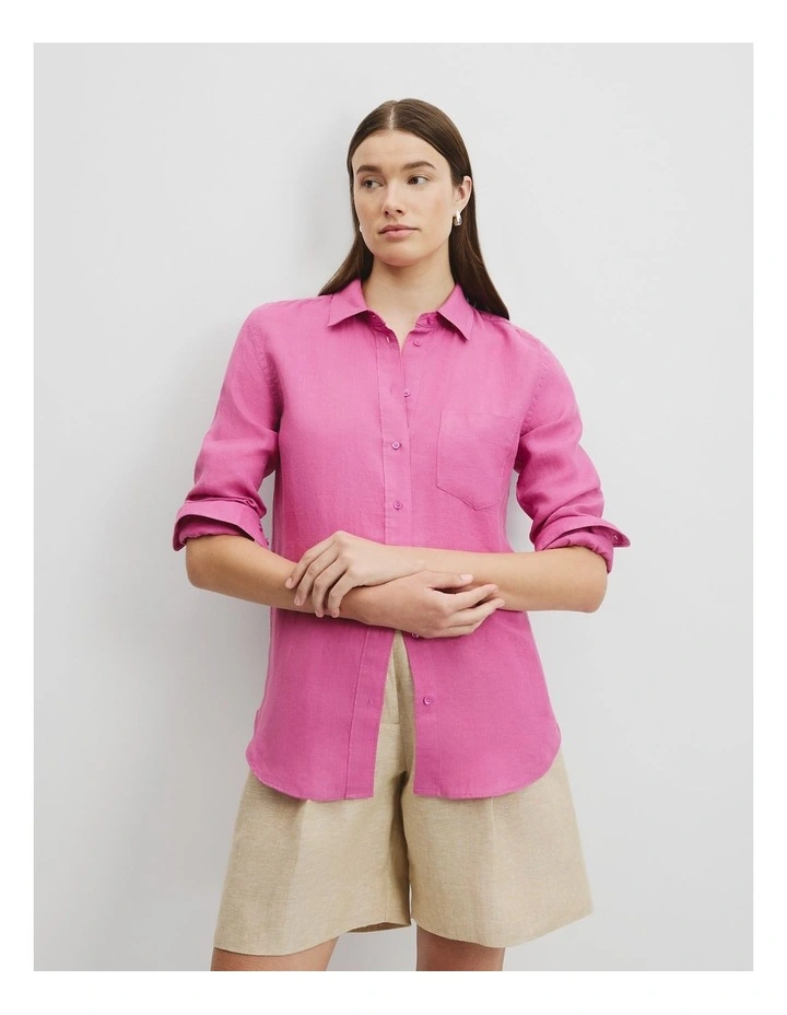 Organically Grown Linen Shirt in Grape image 1