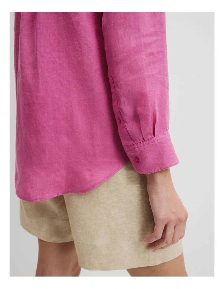 Organically Grown Linen Shirt in Grape image 2