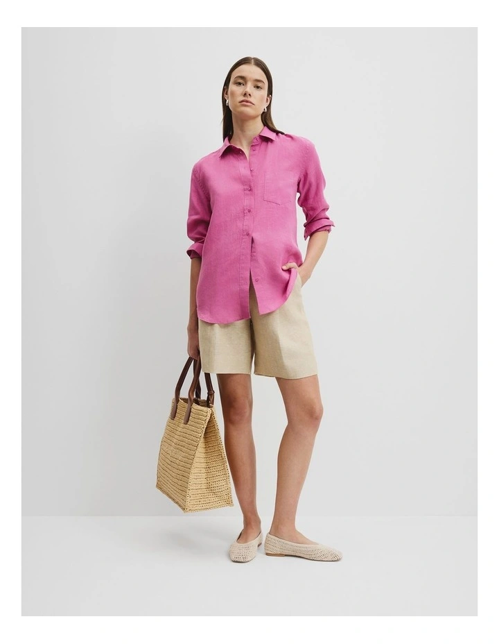 Organically Grown Linen Shirt in Grape image 3