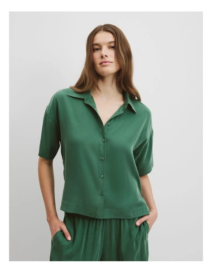 Short Sleeve Cupro Shirt in Jungle image 1