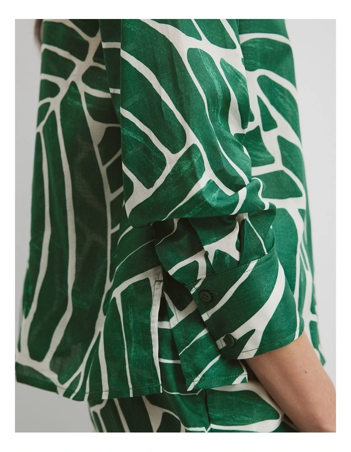 Australian Cotton Voile Print Shirt in Jungle Geo image 2