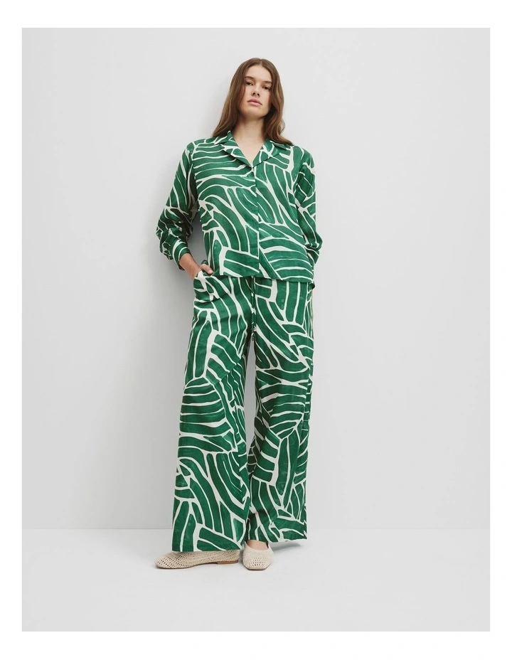 Australian Cotton Voile Print Shirt in Jungle Geo image 3