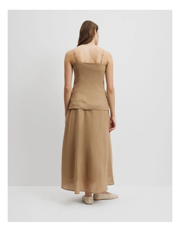 Organically Grown Linen Asymmetrical Cami in Chai image 4