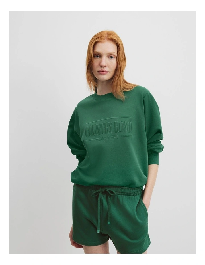 Verified Australian Cotton Heritage Sweat in Jungle image 1
