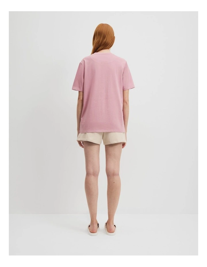 Australian Cotton Heritage Embroidered T-Shirt in Musk image 4