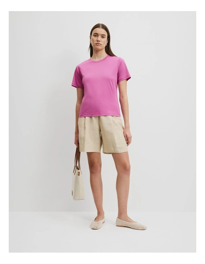 Mercerised Slim T-shirt in Grape image 3