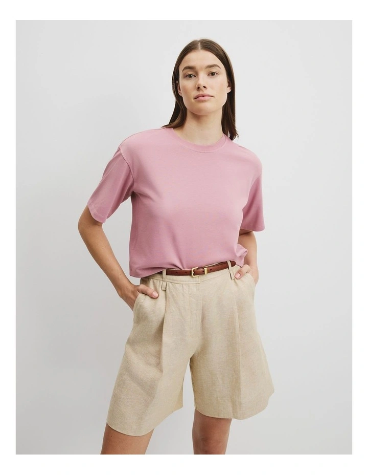 Australian Cotton Cropped T-shirt in Musk image 1