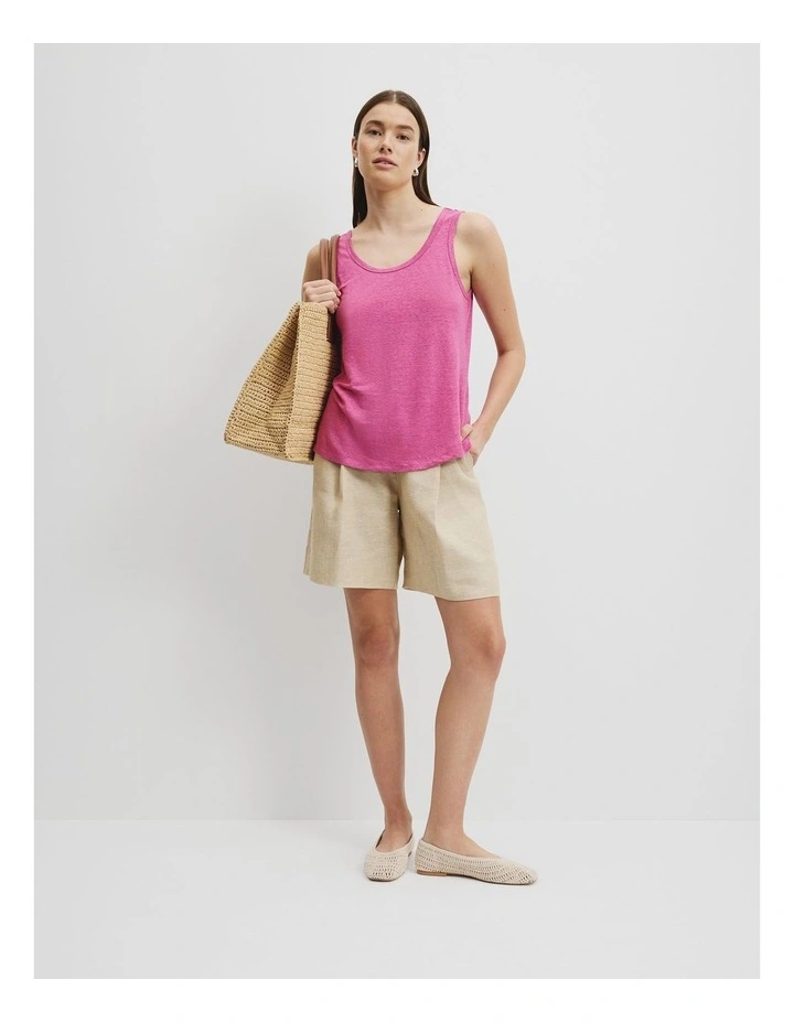 Linen Jersey Tank in Grape image 1