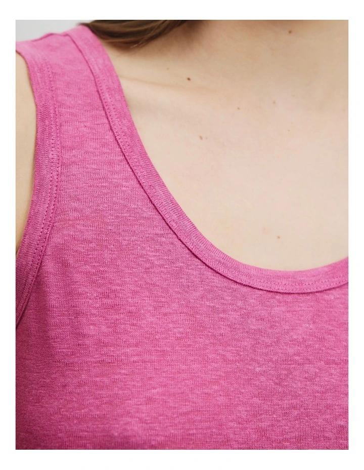 Linen Jersey Tank in Grape image 3