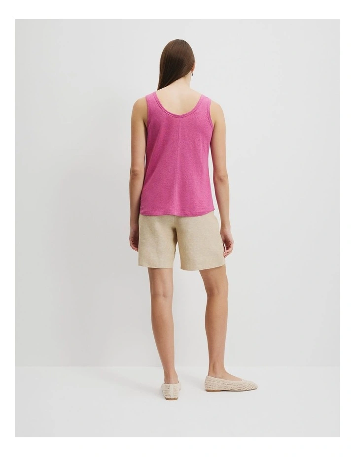 Linen Jersey Tank in Grape image 4
