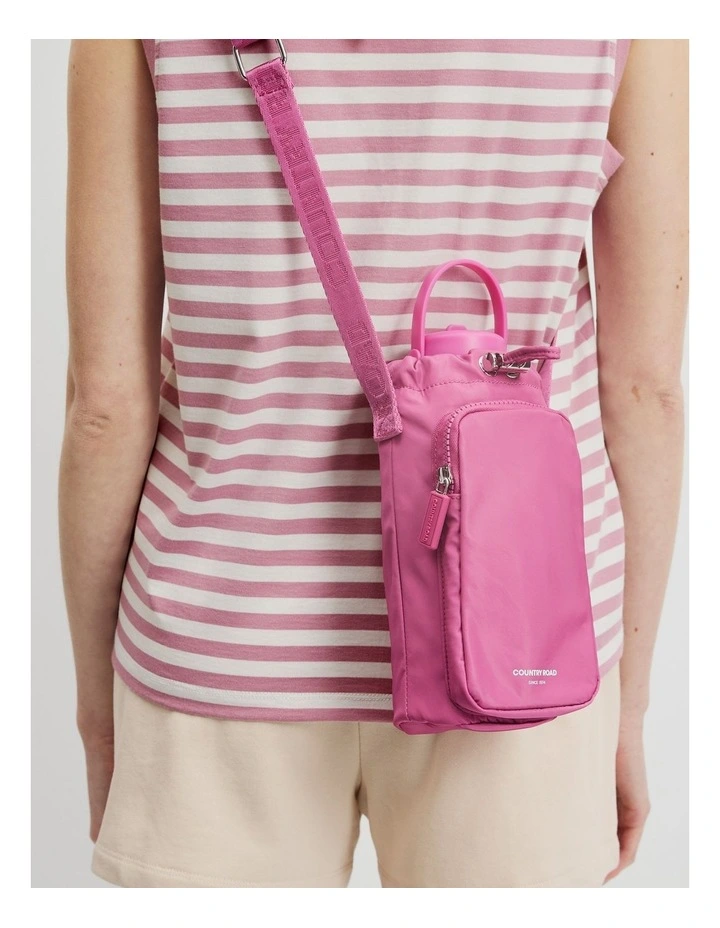 Recycled Polyester Drink Bottle Crossbody Bag in Grape image 2