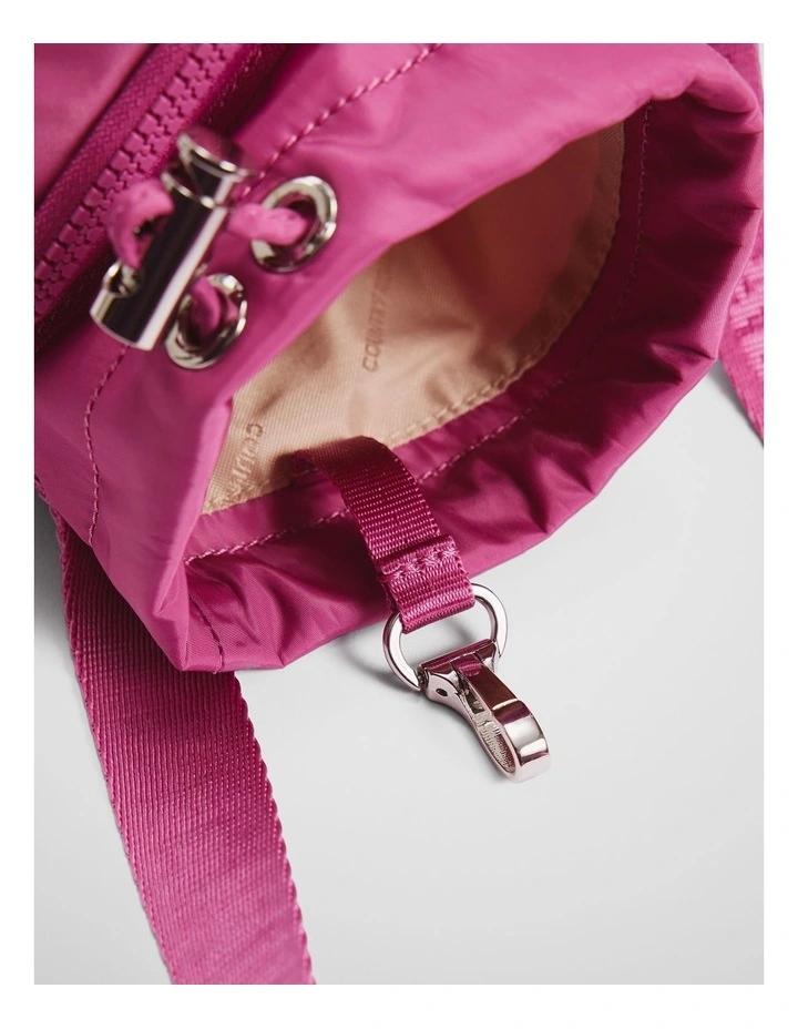 Recycled Polyester Drink Bottle Crossbody Bag in Grape image 3
