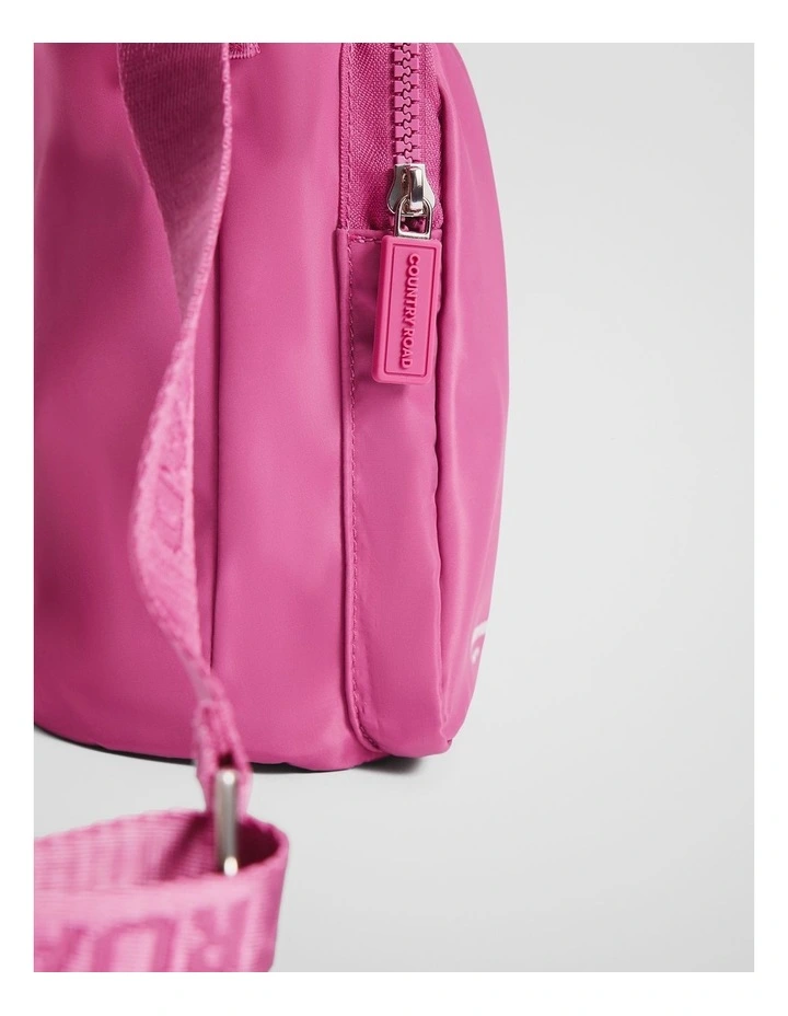 Recycled Polyester Drink Bottle Crossbody Bag in Grape image 4