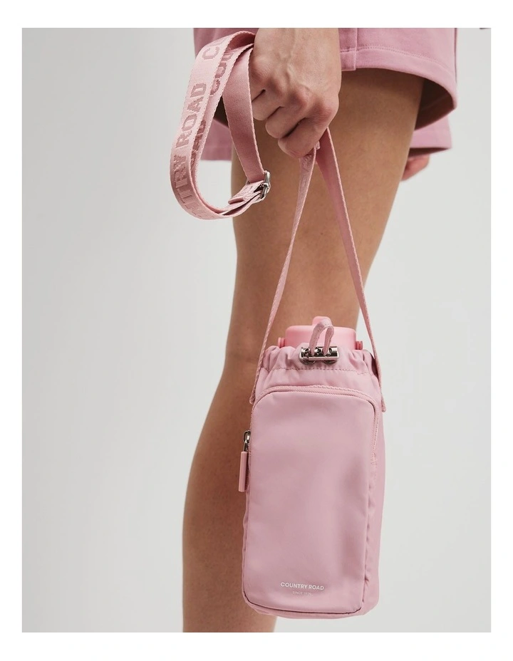 Recycled Polyester Drink Bottle Crossbody Bag in Soft Musk image 2