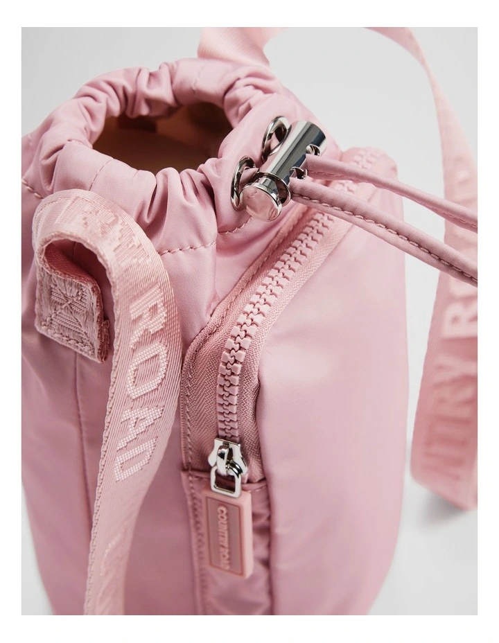 Recycled Polyester Drink Bottle Crossbody Bag in Soft Musk image 3