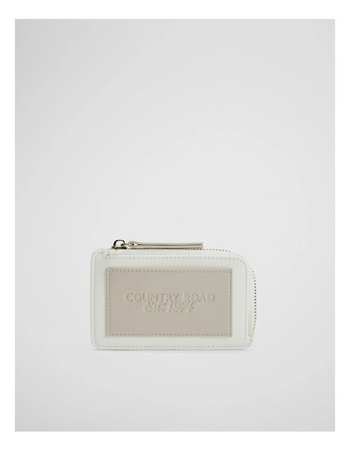 Patch Logo Credit Card Purse in Sand image 1